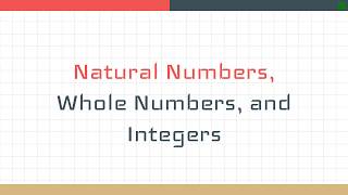 Natural Numbers, Whole Numbers, and Integers