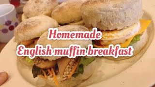 【休日の朝】イングリッシュマフィン作って優雅な始まり〜/Homemade English muffin breakfast