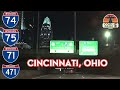 Night Drive Through Cincinnati, Ohio (I-74, I-75, I-71, I-471)