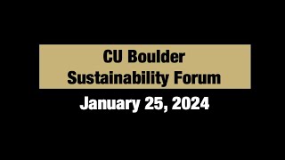 CU Boulder Sustainability Forum