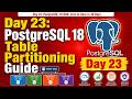 Day 23: PostgreSQL 18 Table Partitioning Guide #postgresql #database #day23