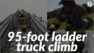 Berwyn Fire Company challenges Ducis to climb 95-foot ladder truck | Can Ducis Do It?