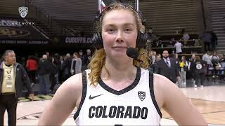 Colorado's Frida Formann: Beating No. 14 Arizona is 'major confidence boost'