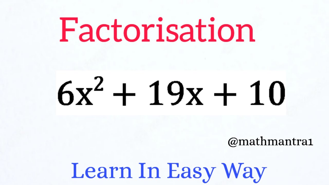 Factorization Of Algebraic Expressions | Factorization Class 8 ...