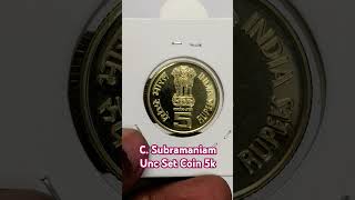 Rare C. Subramaniam Unc Set Coin Bombay Mint