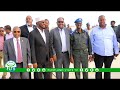 Madaxweynaha Dawladda Puntland ayaa Garoonka Diyaaradda Bosaaso ku sagootiyey Madaxweynaha Jubbaland