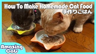 【猫の手作りごはん】余ったカツオの刺身で簡単クッキング - How To Make Homemade Cat Food -