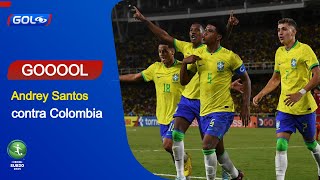 Gol de Andrey Santos en Colombia vs Brasil - Sudamericano Sub-20