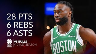 Jaylen Brown 28 pts 6 rebs 6 asts vs Bulls 24/25 season