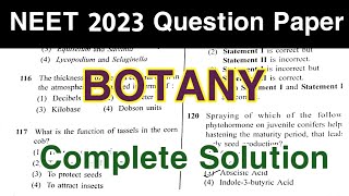 NEET 2023 Question Paper | Botany Portion Complete Solved | Part 01