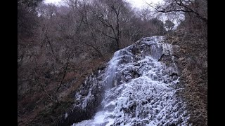 冬の滝を見に行く。　白猪の滝　無名の渓谷。