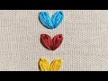 Very Easy Heart Design Hand Embroidery For Beginners#shorts ❤❤❤❤Easy Little Hearts❤❤