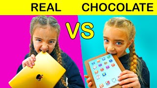 CHOCOLATE vs REAL Gisele y Claudia
