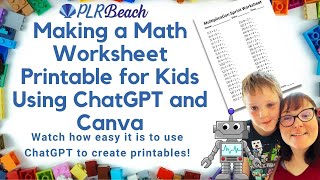 How to Make a Math Worksheet Printable for Kids Using ChatGPT \u0026 Canva 2023 | Crafty Becky Tutorials