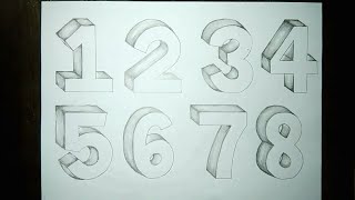 How To Draw 3D Numbers Easily!