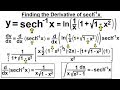 Calculus 2: Hyperbolic Functions (41 of 57) Finding the Derivative of arc(sechx)=?