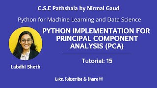 Python Implementation for Principal Component Analysis (Part - 3) : Tutorial 15