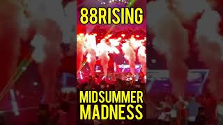 August 08, Rich Brian, and all talent 88Rising singing Midsummer Madness at HITC Jakarta 2022