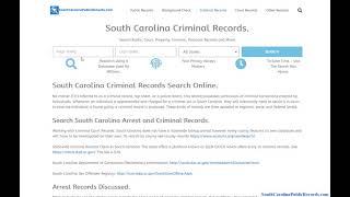 South Carolina Criminal Records (Search Arrest and Criminal Records Online)