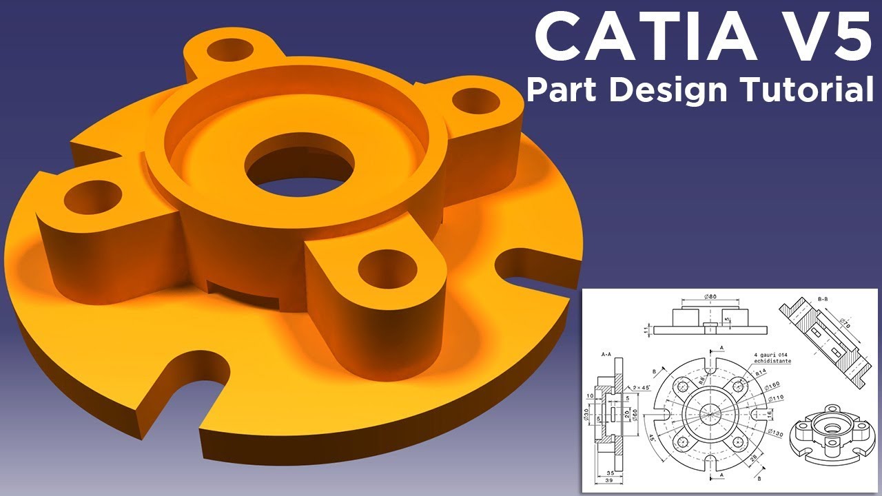 CATIA V5 Practice For Beginners - CATIA V5 Part Design Tutorial #14 ...