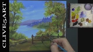 Mountains Water landscape Acrylic Painting on Canvas for Beginners