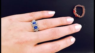 Dainty Beaded Ring.Super Easy Tutorial.❤️