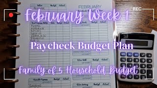 Budget with Me | Feb Week 1 | Paycheck Budget Plan