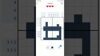 Nonogram Puzzle Level 39 | Gameplay Walkthrough | Easy Solution | Solutions in 1 min