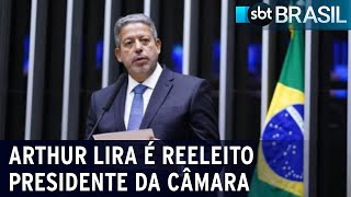 Com votação histórica, Arthur Lira é reeleito presidente da Câmara | SBT Brasil (01/02/23)