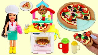 Pretend Cooking with Barbie Chelsea and DIY Play Doh Pizza Oven | Fun & Easy DIY Play Dough Crafts!