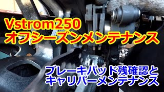 #143 Vstrom250 オフシーズンメンテ ブレーキキャリパー編【モトブログ】