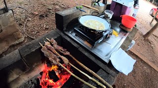 AJEITAMOS O ACAMPAMENTO CAFÉ Da Manhã PEIXE FRITO CHURRASCO PESCARIA DEU NISSO!!!