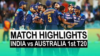 HIGHLIGHTS : INDIA vs AUSTRALIA, 1st T20 FULL MATCH HIGHLIGHTS