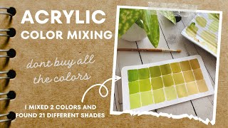 Color Mixing: Light Olive Green \u0026 Yellow Ochre Acrylic Colors