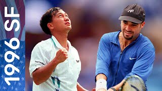 No. 2 seed Michael Chang vs No. 6 seed Andre Agassi | US Open 1996 Semifinal