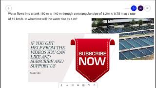 water flows into a tank 180m * 140m through a rectangular pipe | ssc | cet | past paper ques.