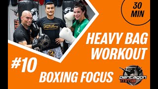 Heavy Bag Workout for Kickboxing and Muay Thai - Boxing Focus -- Class #10