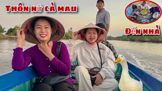 Đến Thăm Nhà Thôn Nữ Cà Mau Hai Vợ Chồng Được Ăn Hải Sản Cùng Gia Đình Kéo Lưới Xổ Vuông Thích Mê