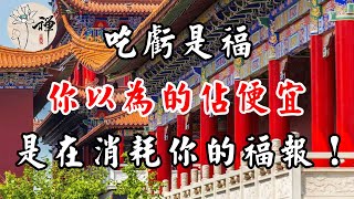 佛禪：吃虧是福，你以為的佔便宜，其實是消耗你的福報！ （恍然大悟）