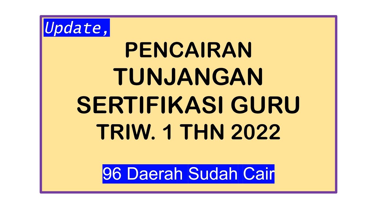 TUNJANGAN SERTIFIKASI GURU 2022 TRW 1 (INILAH 96 DAERAH YANG SUDAH ...