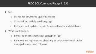 SAS Programming in 7 Steps : PROC SQL Command Usage in SAS | packtpub.com