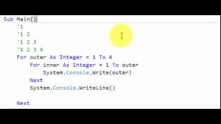 Visual Basic - Nested Loops - Example 3