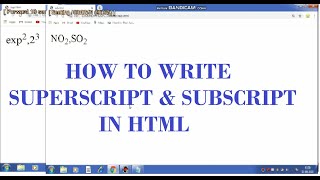 HOW TO WRITE SUPERSCRIPT AND SUBSCRIPT IN HTML | EASY HTML CODING | A LEARNER FOR LIFE