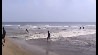 Tsunami hits Marina Beach in Chennai, Tamil Nadu, India