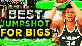 BEST BIG MAN JUMPSHOT W/NO METER IN NBA 2K21 NEXT GEN | GREEN W/NO SHOOTING BADGES | BEST CUSTOM