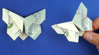 Geldscheine falten: Schmetterling falten 5 euro | Geldgeschenk zum Hochzeit, Geburtstag