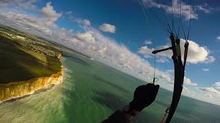 Beautiful day Paragliding at Newhaven Cliffs - coastal run to Peacehaven - October 2020 (HD 1080p)