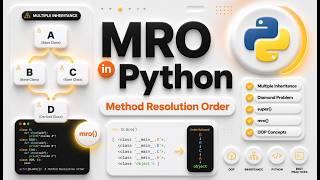 🐍🔥 MRO in Python Explained with Multiple Inheritance & Diamond Problem | Python Advanced Concept