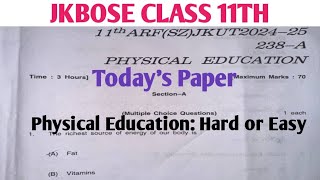 JKBOSE CLASS 11TH Physical Education Today's Paper