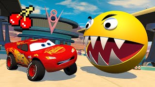 Future Cars 👻PAC-MAN is BACK-MAN McQueen Vs PACMAN (Miss Fritter + Jackson Storm)